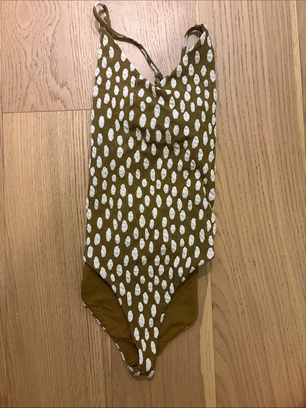 Mara Hoffman Olive Green and White Printed One-Piece Swimsuit XL